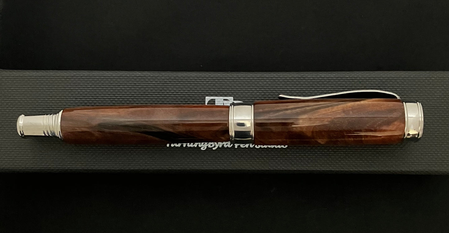 Turkish Walnut with USA Stainless Steel Rollerball Pen