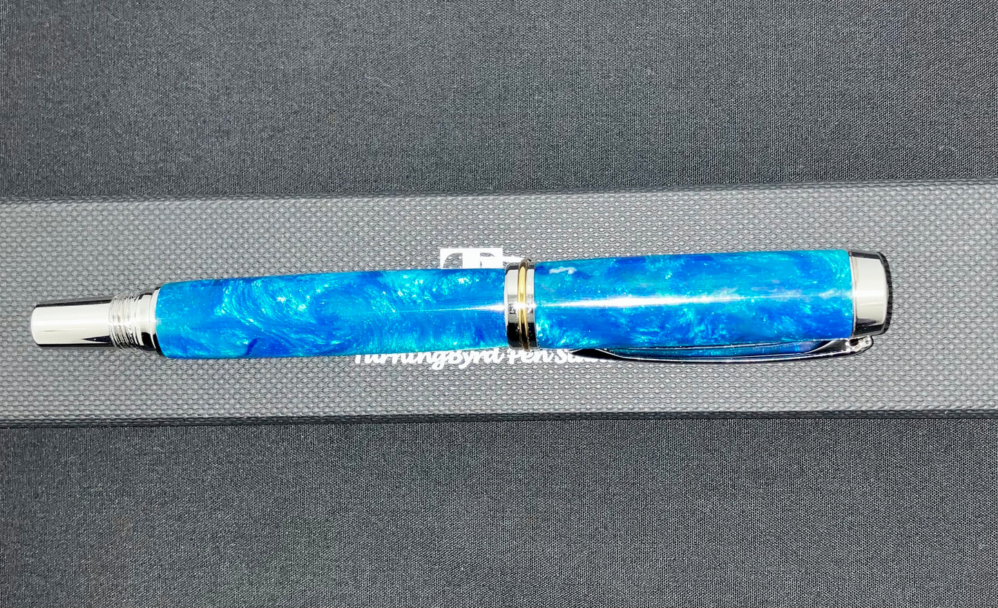 RB462-0922  Blue Turbulence - Handcrafted Rollerball Pen