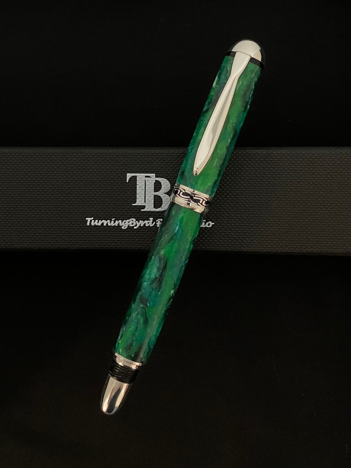 Green Turbulence - Handcrafted Rollerball Pen