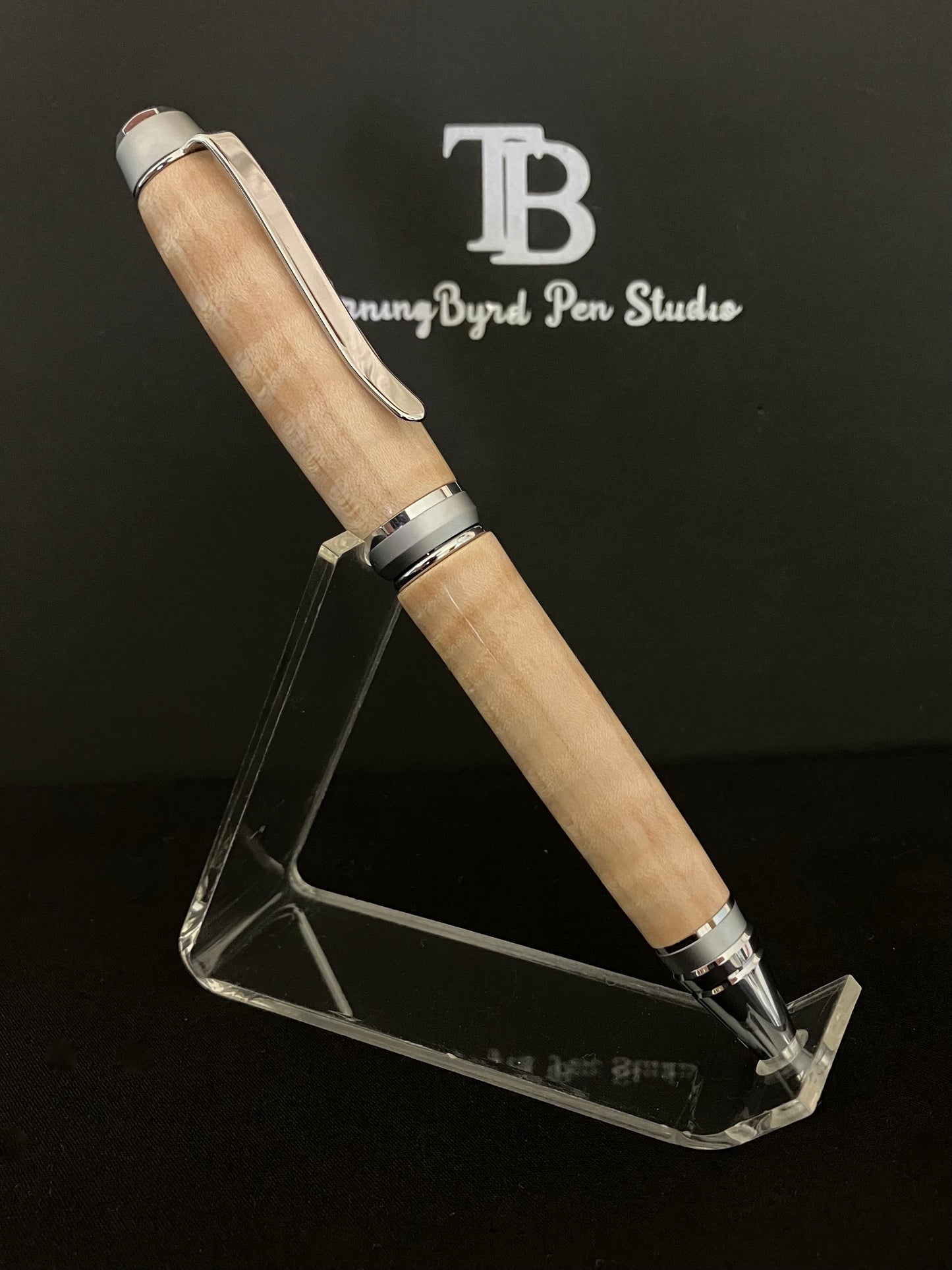 BP531-0923 Curly Maple - Handcrafted Ballpoint Pen