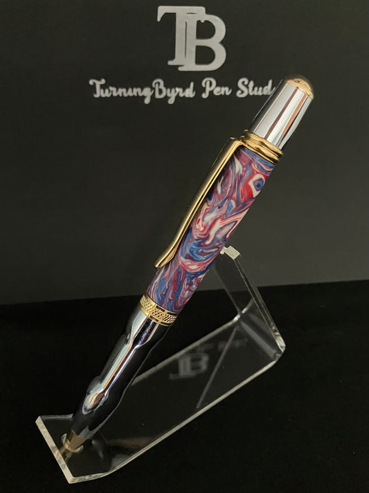 BP554-0524  Patriot Swirls - Handcrafted Ballpoint Pen