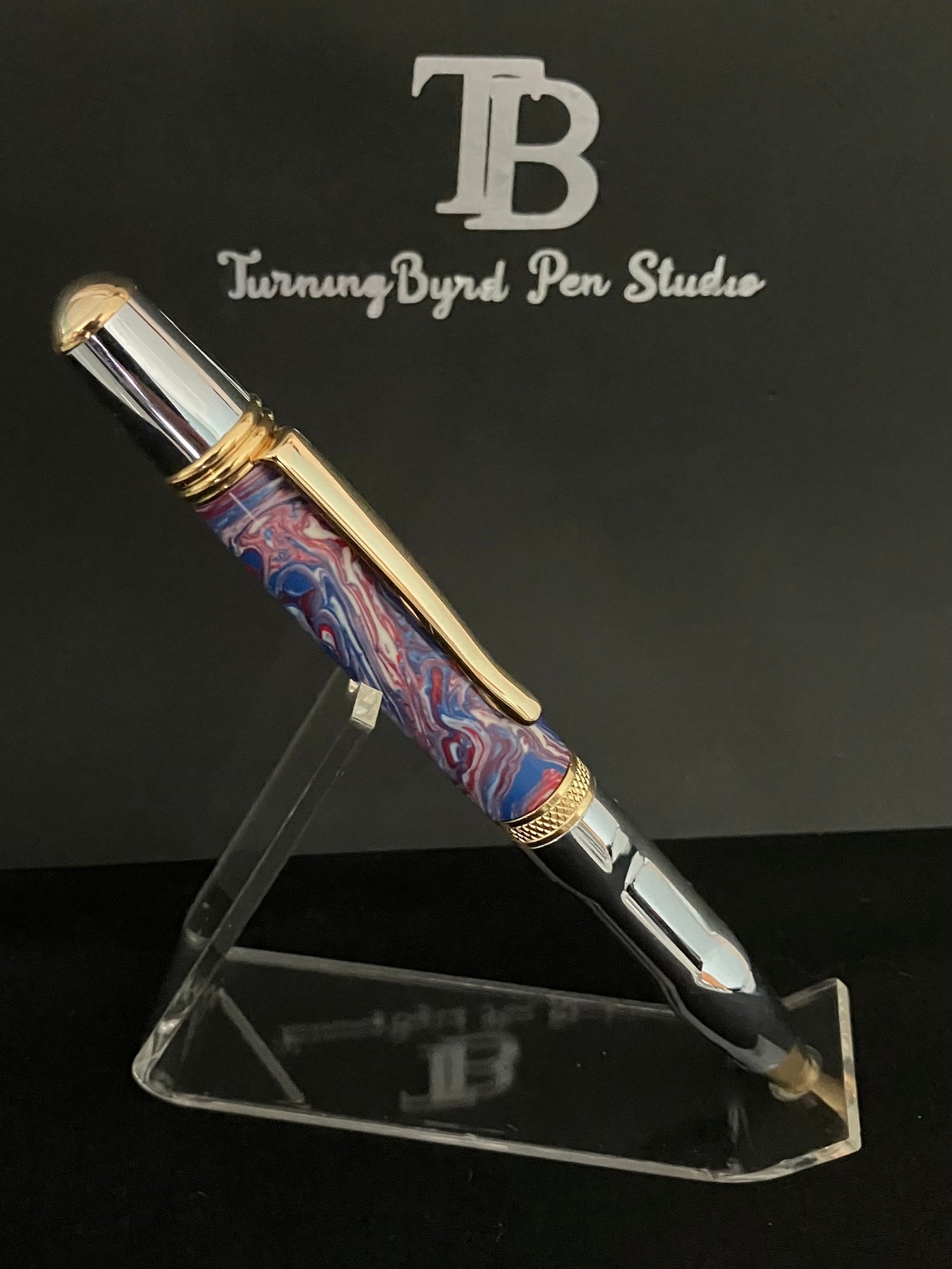 BP554-0524  Patriot Swirls - Handcrafted Ballpoint Pen