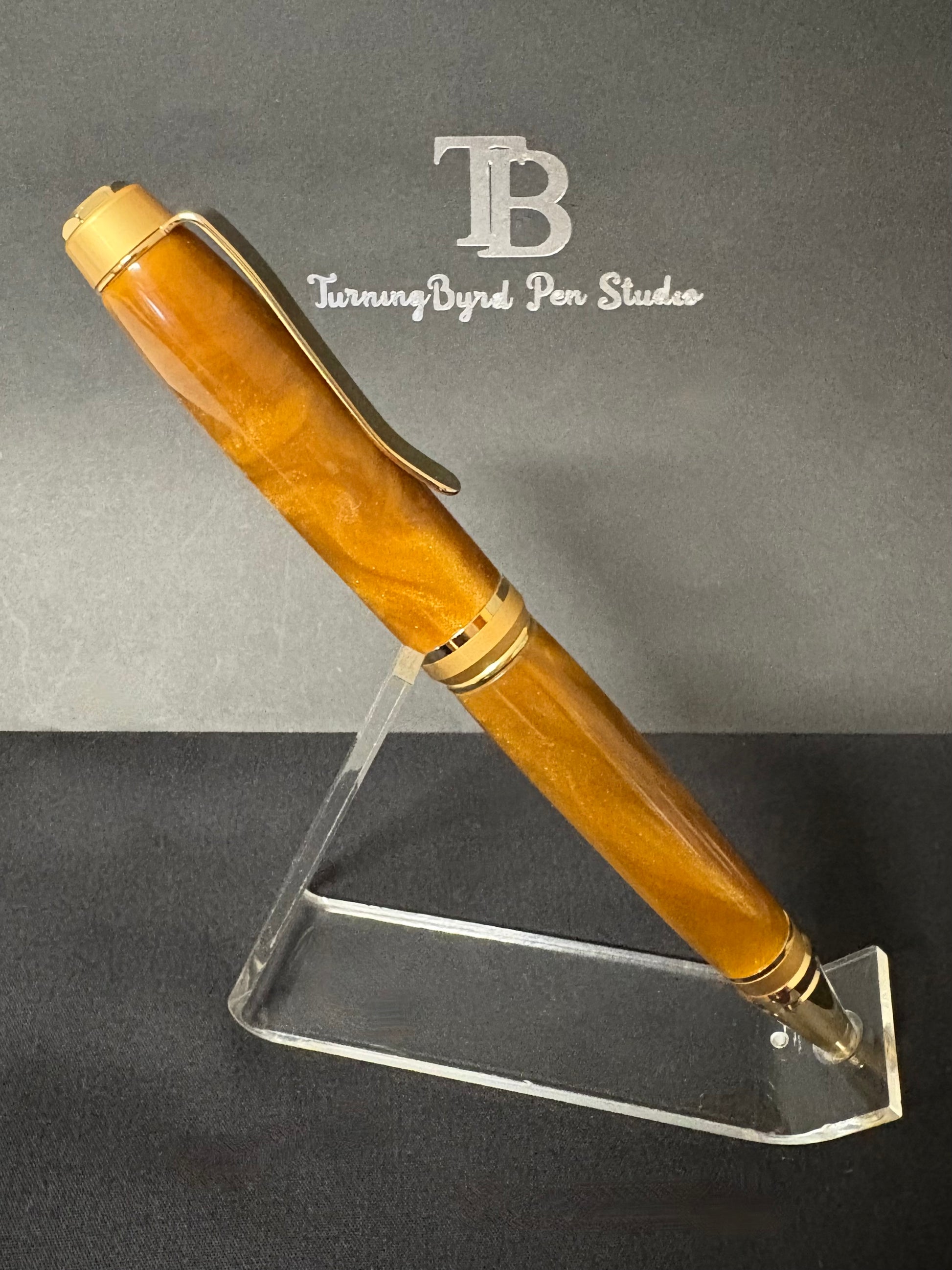 Tiger’s Eye TruStone Twist Ballpoint Pen — Gold Accents | Handcrafted Elegance