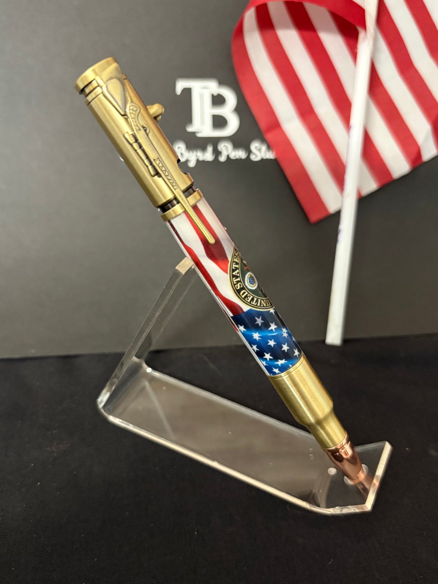 US Army with Flag- Handcrafted Ballpoint Pen