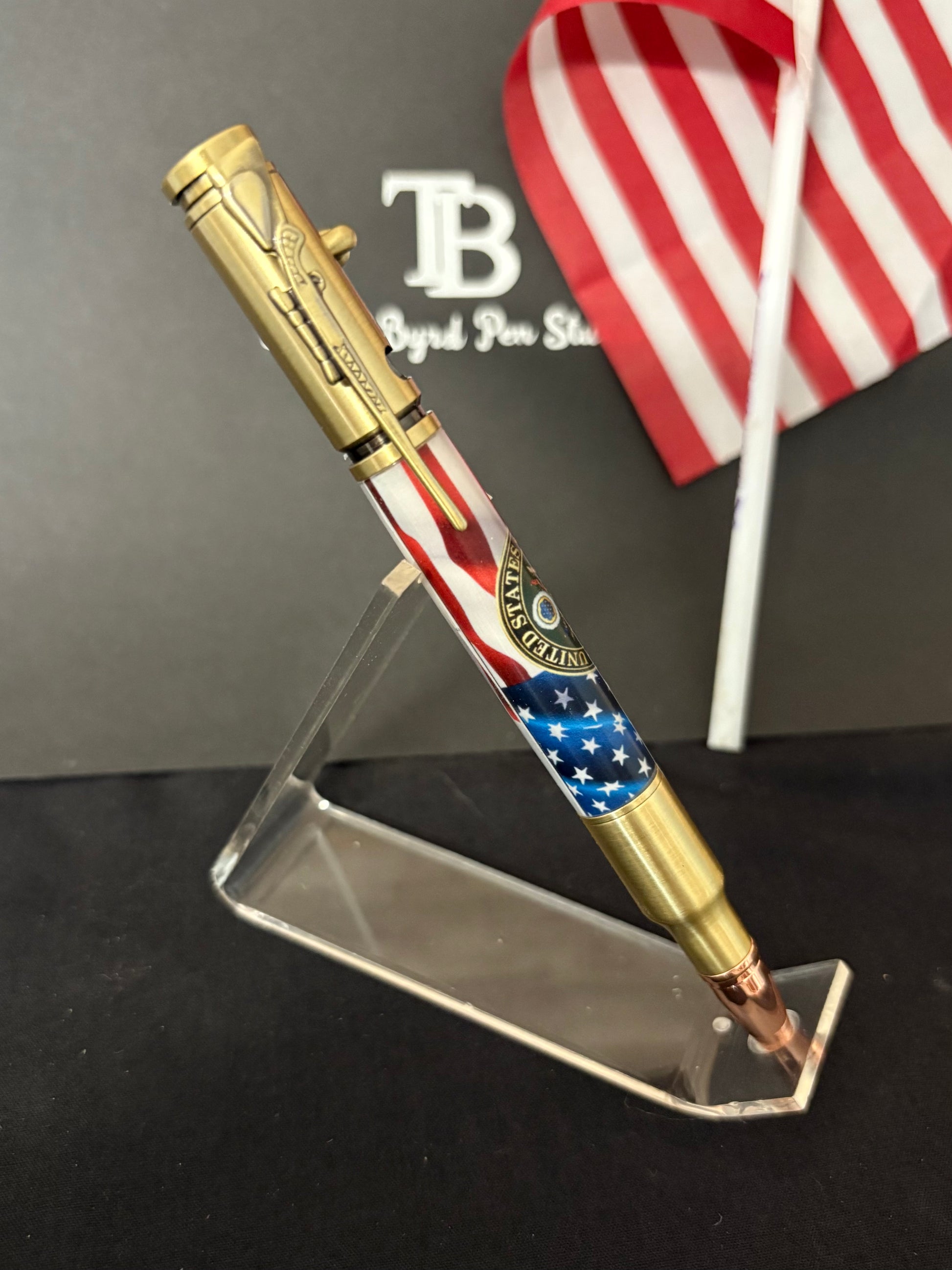 US Army with Flag- Handcrafted Ballpoint Pen