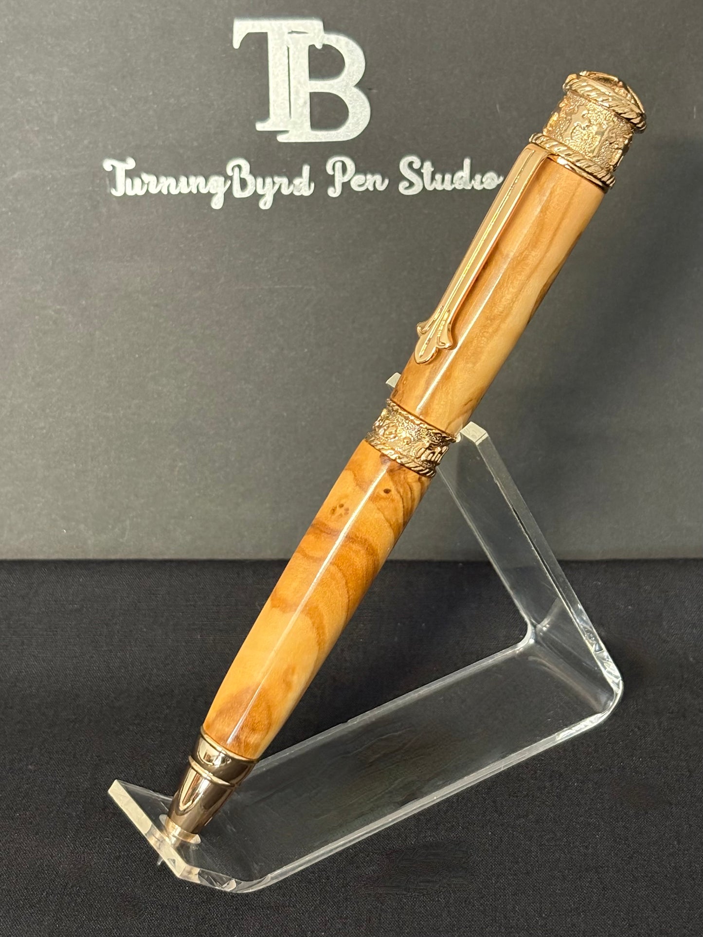 Faith, Hope, Love Olive wood pen