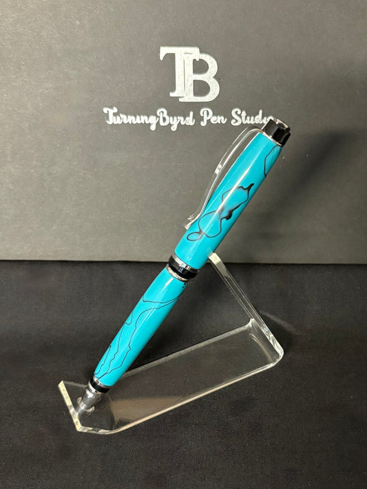 Turquoise Resin - Handcrafted Ballpoint Pen