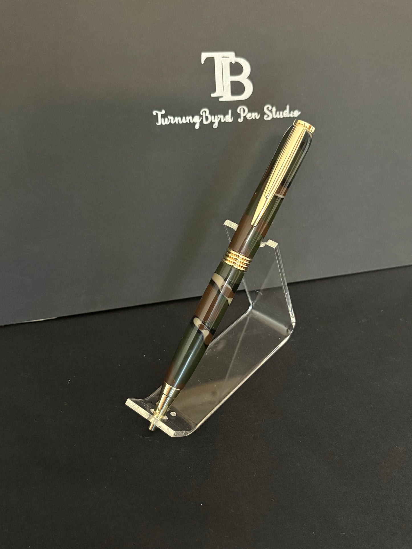BP649G Muddy Woods Camo - Handcrafted Ballpoint Pen