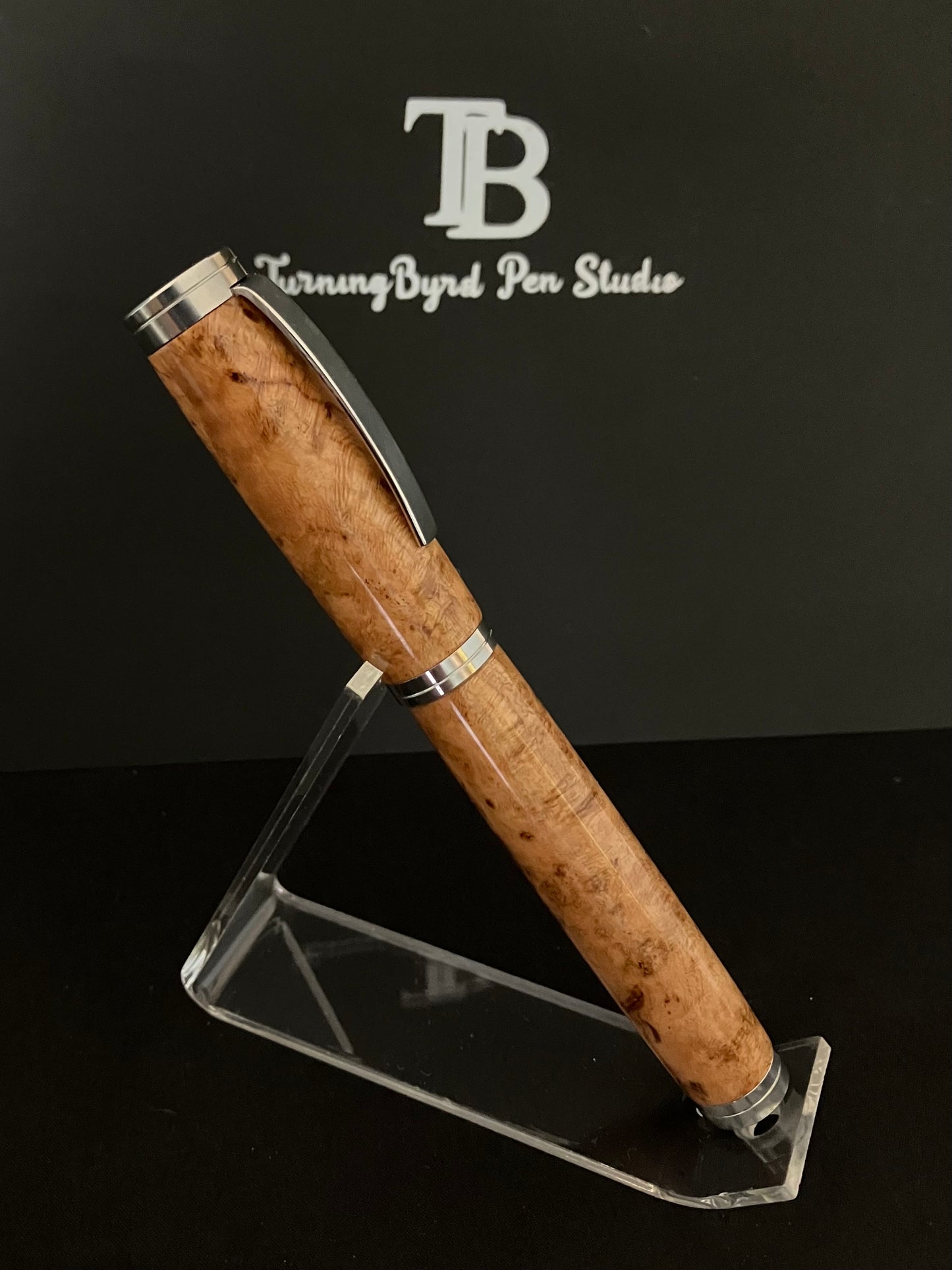 FP172-0124 Cherry Burl - Handcrafted Fountain Pen