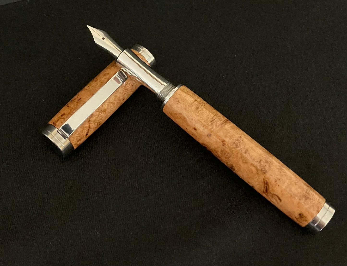 FP172-0124 Cherry Burl - Handcrafted Fountain Pen