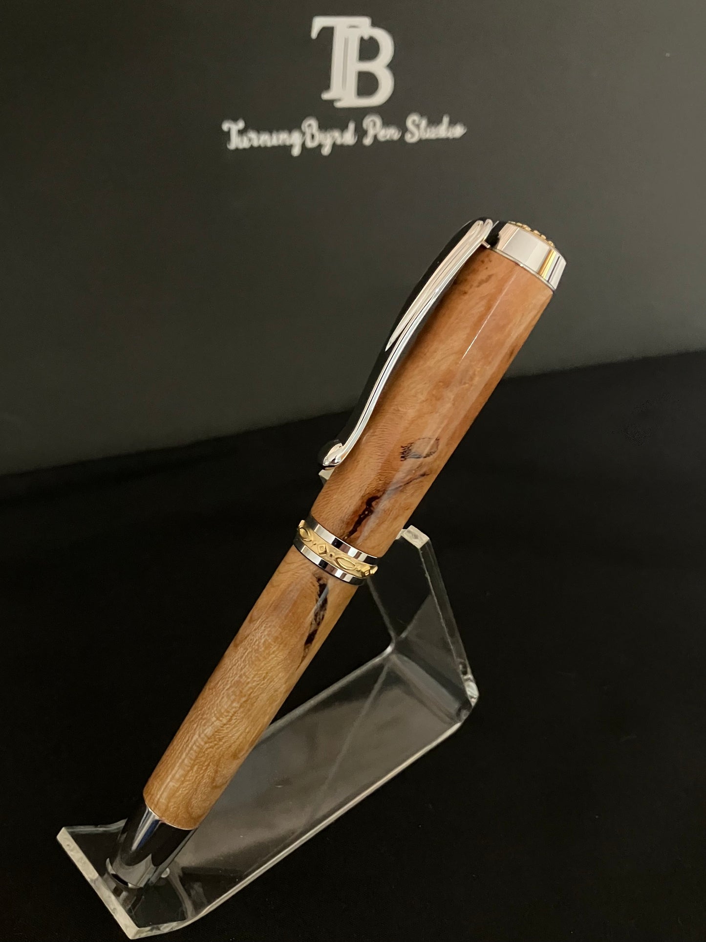 FP177-0424  Cherry Burl - Handcrafted Fountain Pen