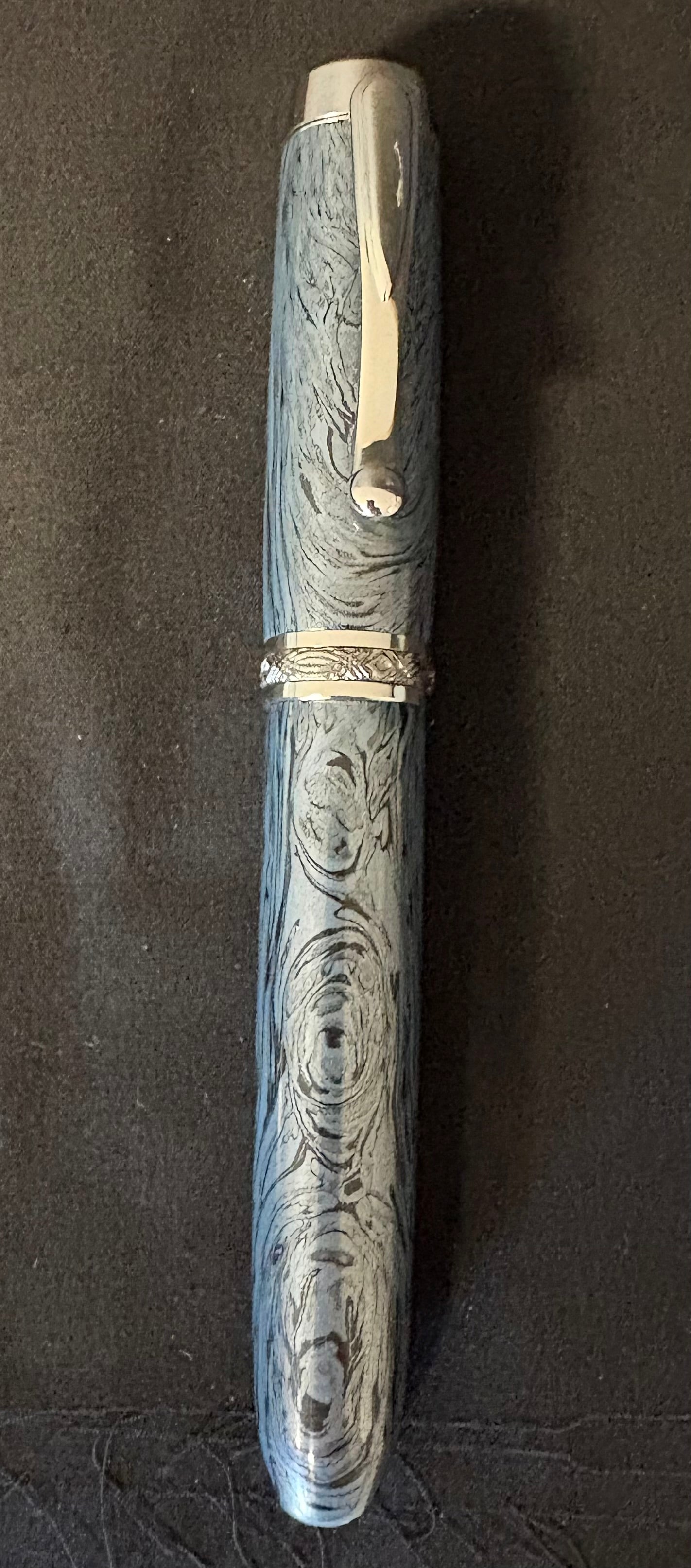 Cobalt Blue Mokume  - Handcrafted Fountain Pen