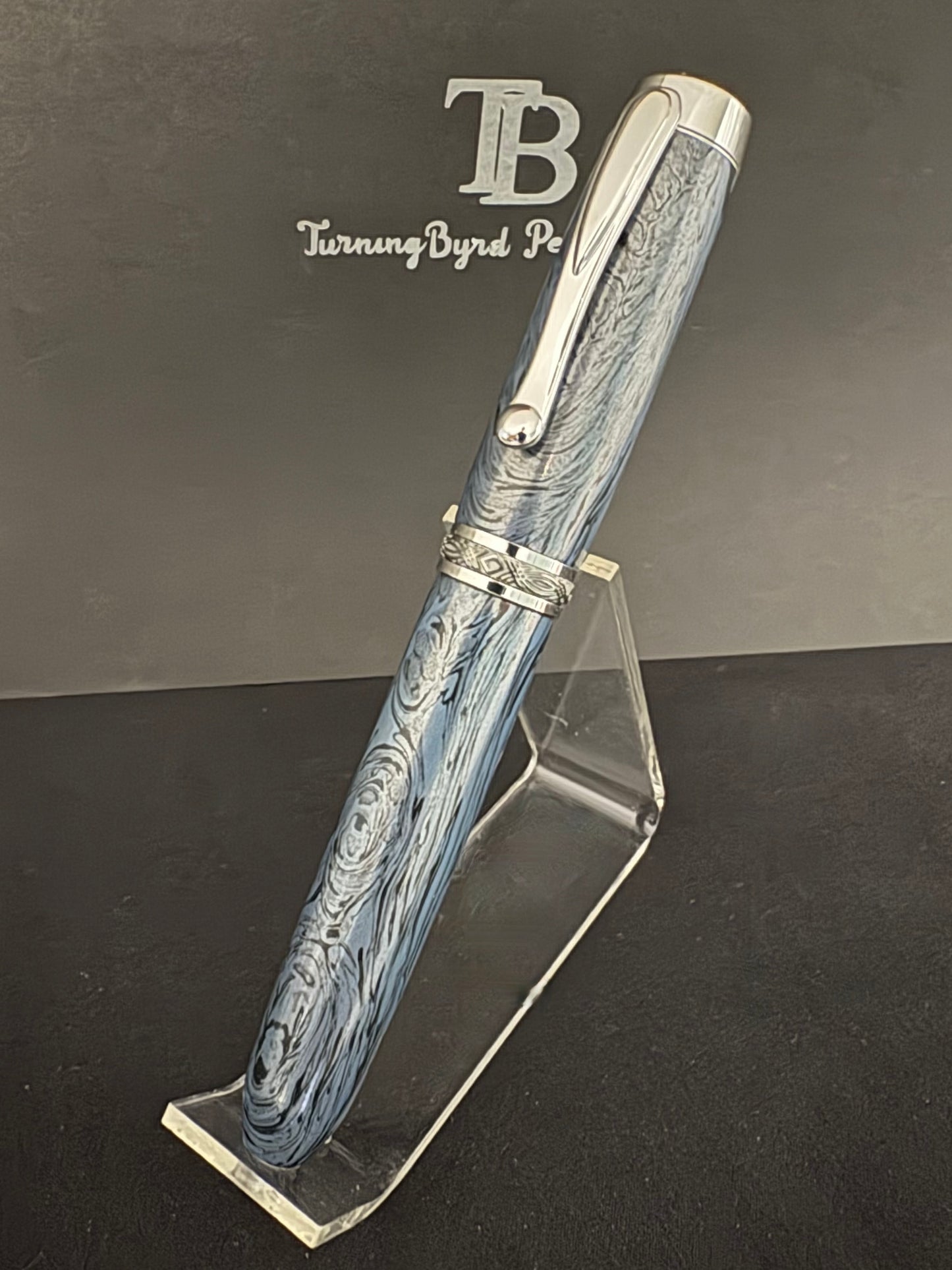 Cobalt Blue Mokume  - Handcrafted Fountain Pen