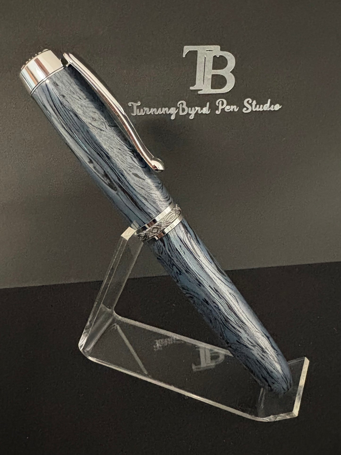 Cobalt Blue Mokume  - Handcrafted Fountain Pen