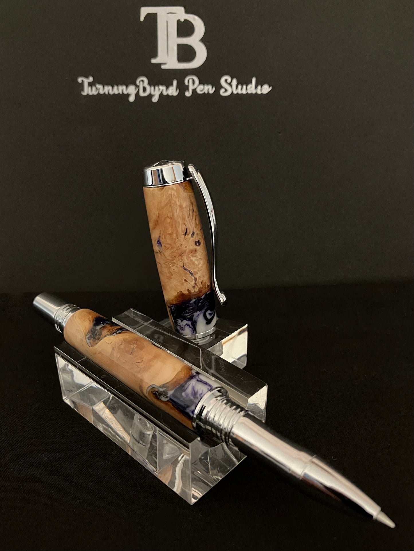 RB499-0923P Purple Pear - Handcrafted Rollerball Pen