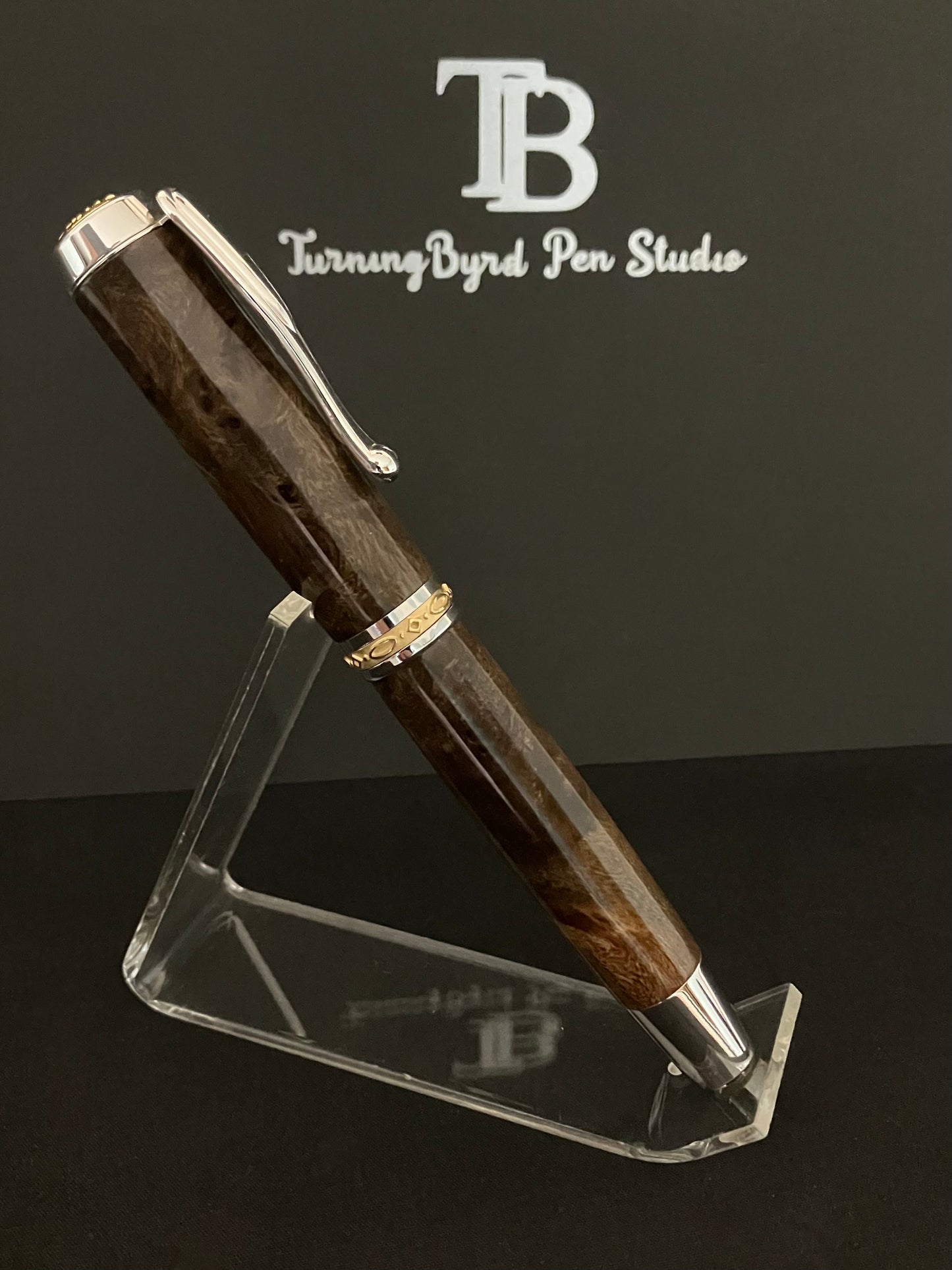 RB503-1123 Chechen Burl - Handcrafted Rollerball Pen