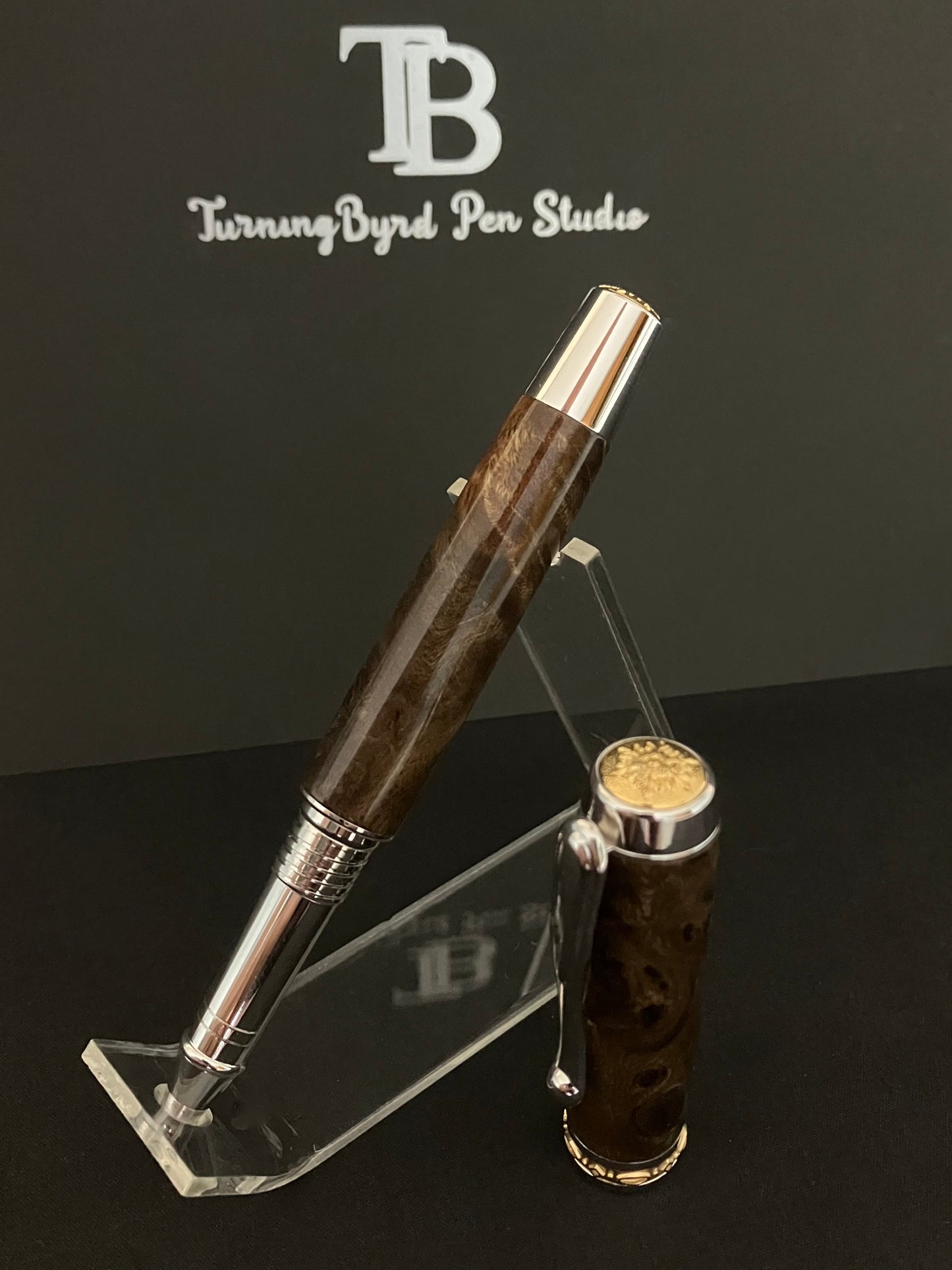 RB503-1123 Chechen Burl - Handcrafted Rollerball Pen