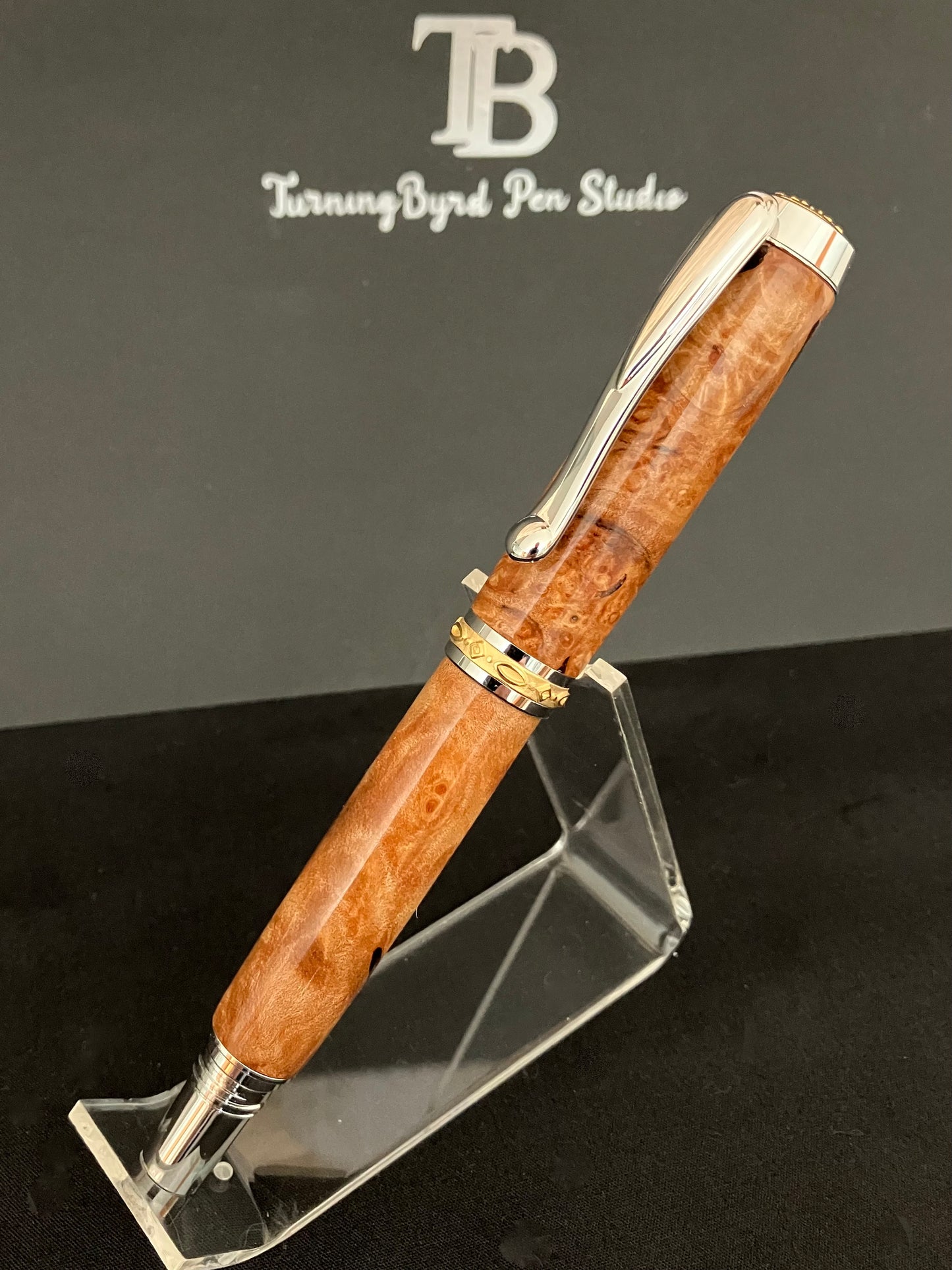 Oregon Myrtle Burl - Handcrafted Rollerball Pen