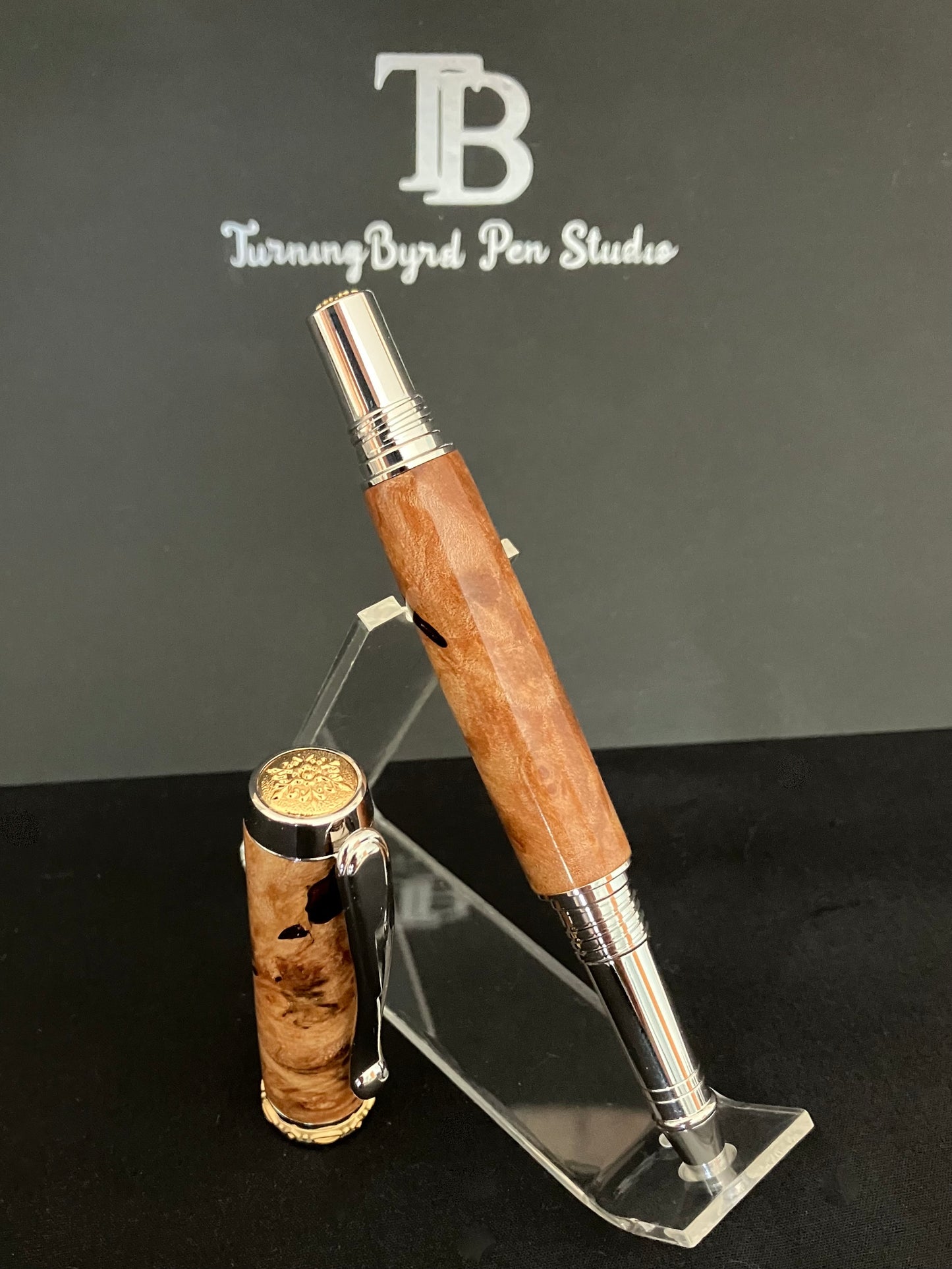 Oregon Myrtle Burl - Handcrafted Rollerball Pen