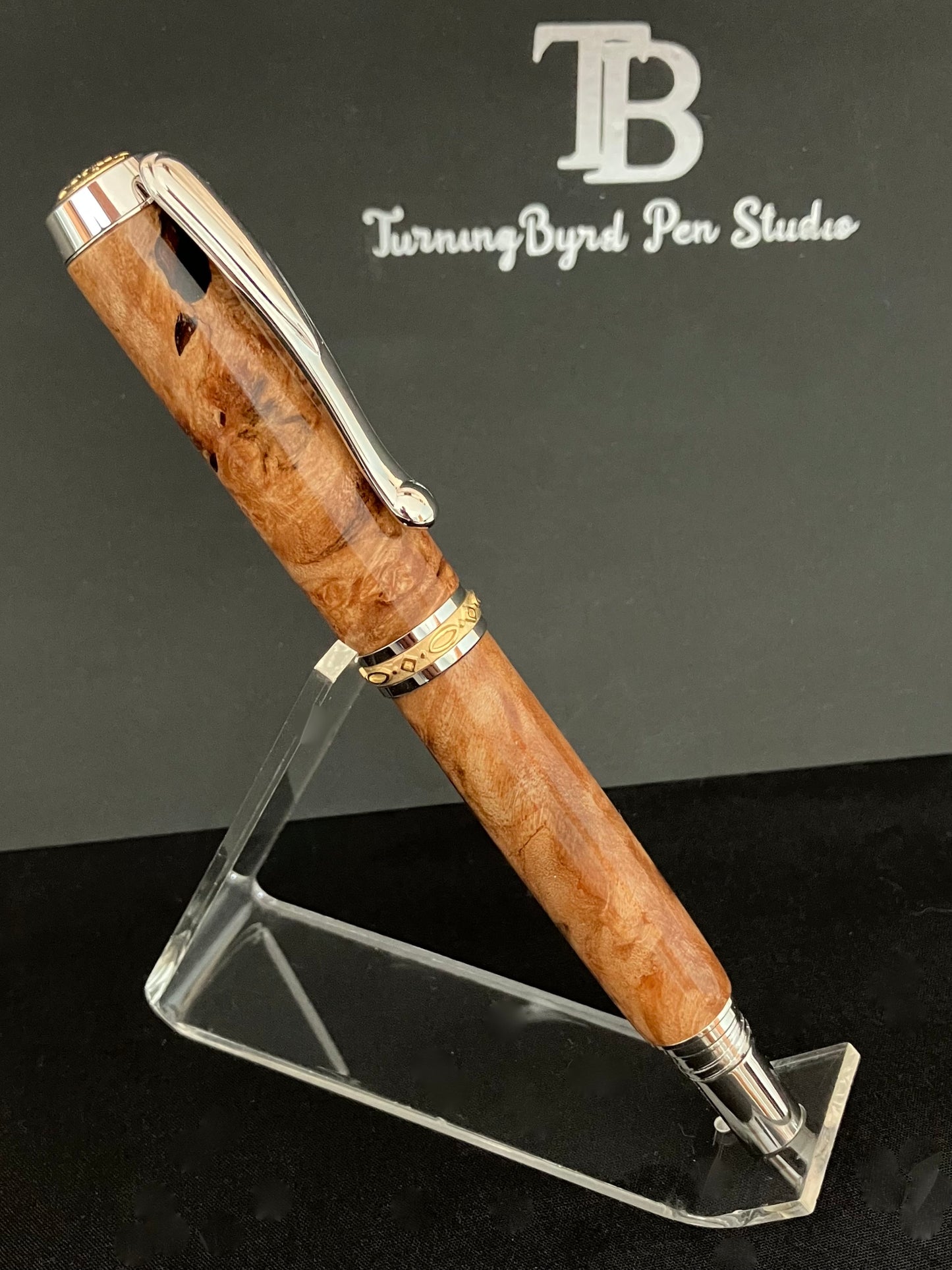 Oregon Myrtle Burl - Handcrafted Rollerball Pen