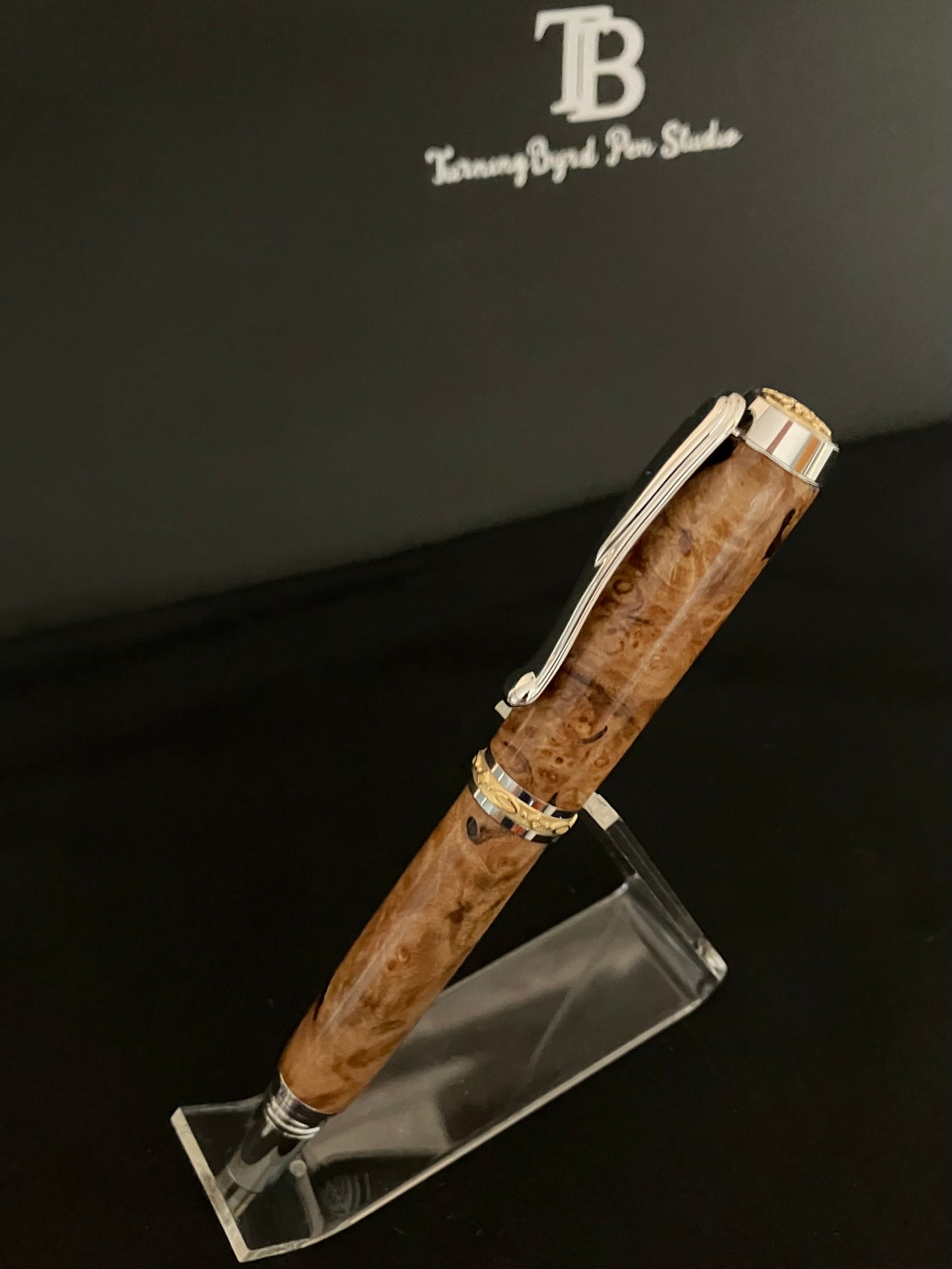 Oregon Myrtle Burl - Handcrafted Rollerball Pen