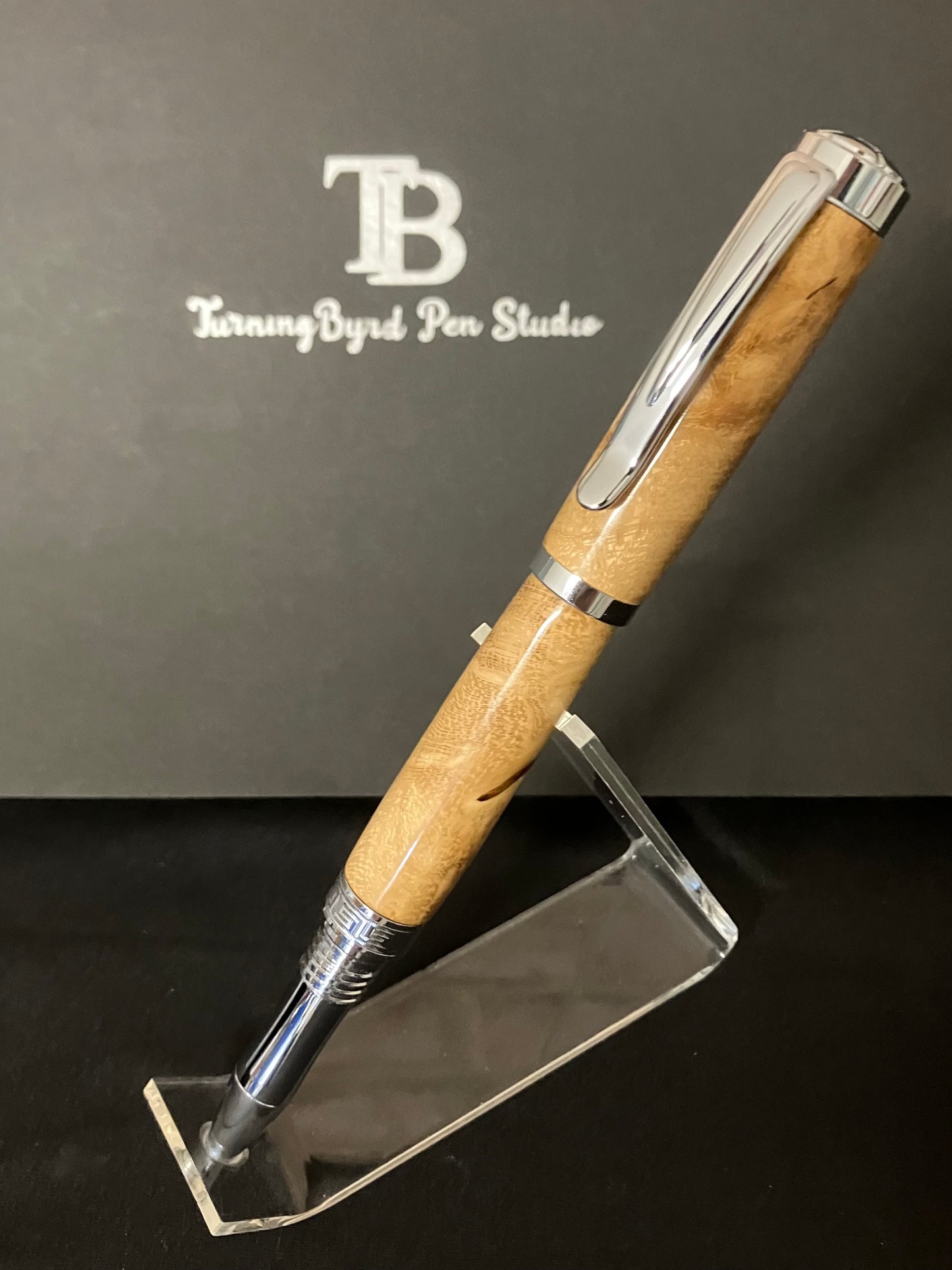 RB514-1124 Black Locust Burl - Handcrafted Rollerball Pen