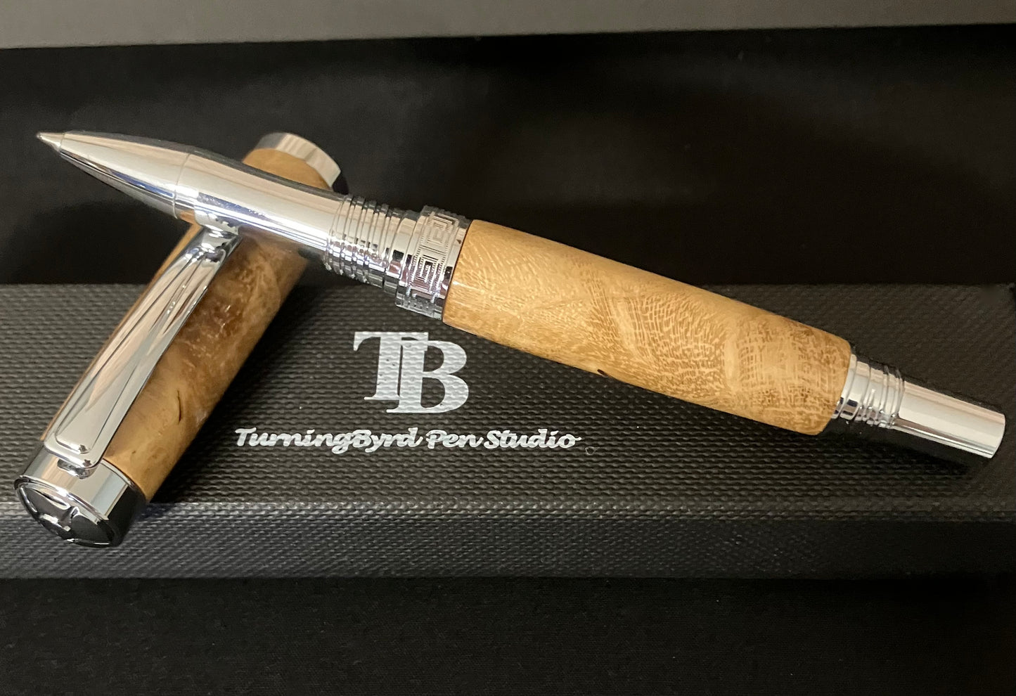 RB514-1124 Black Locust Burl - Handcrafted Rollerball Pen