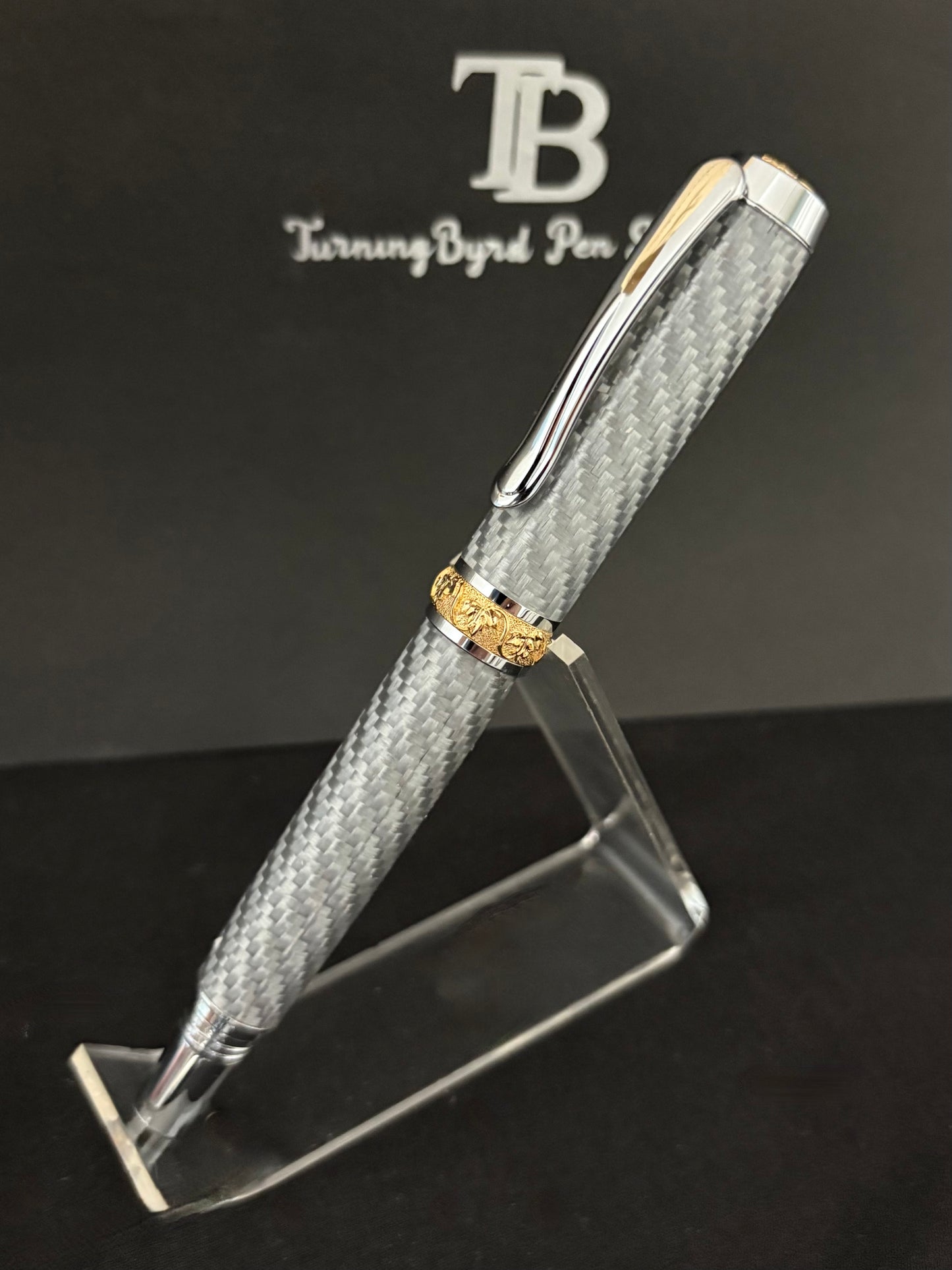 Silver Glass - Handcrafted Rollerball Pen