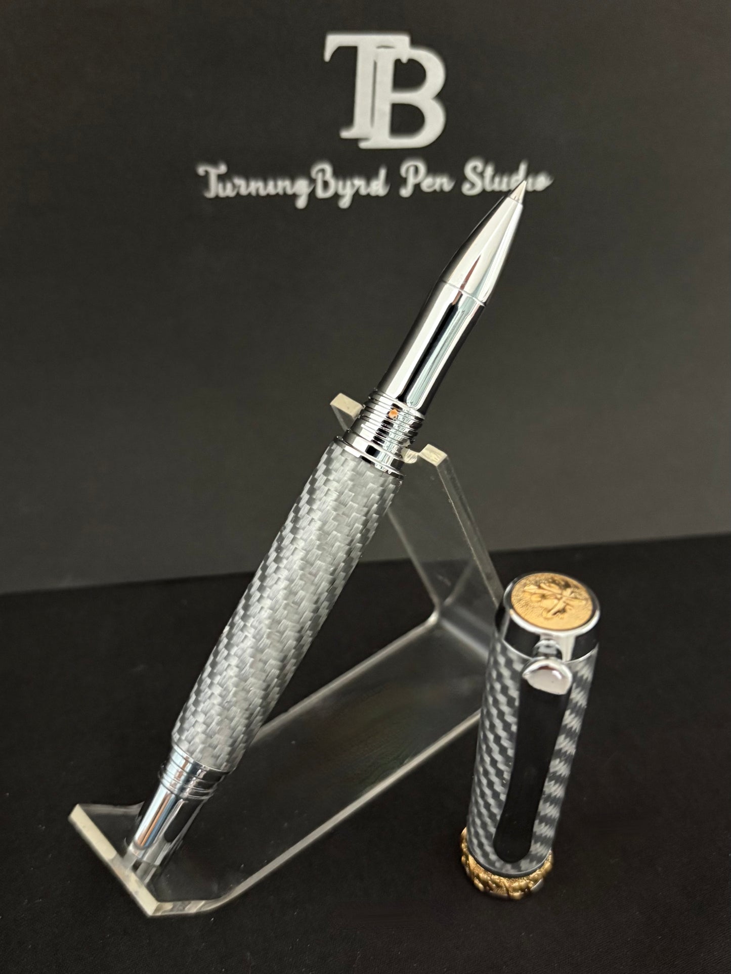 Silver Glass - Handcrafted Rollerball Pen