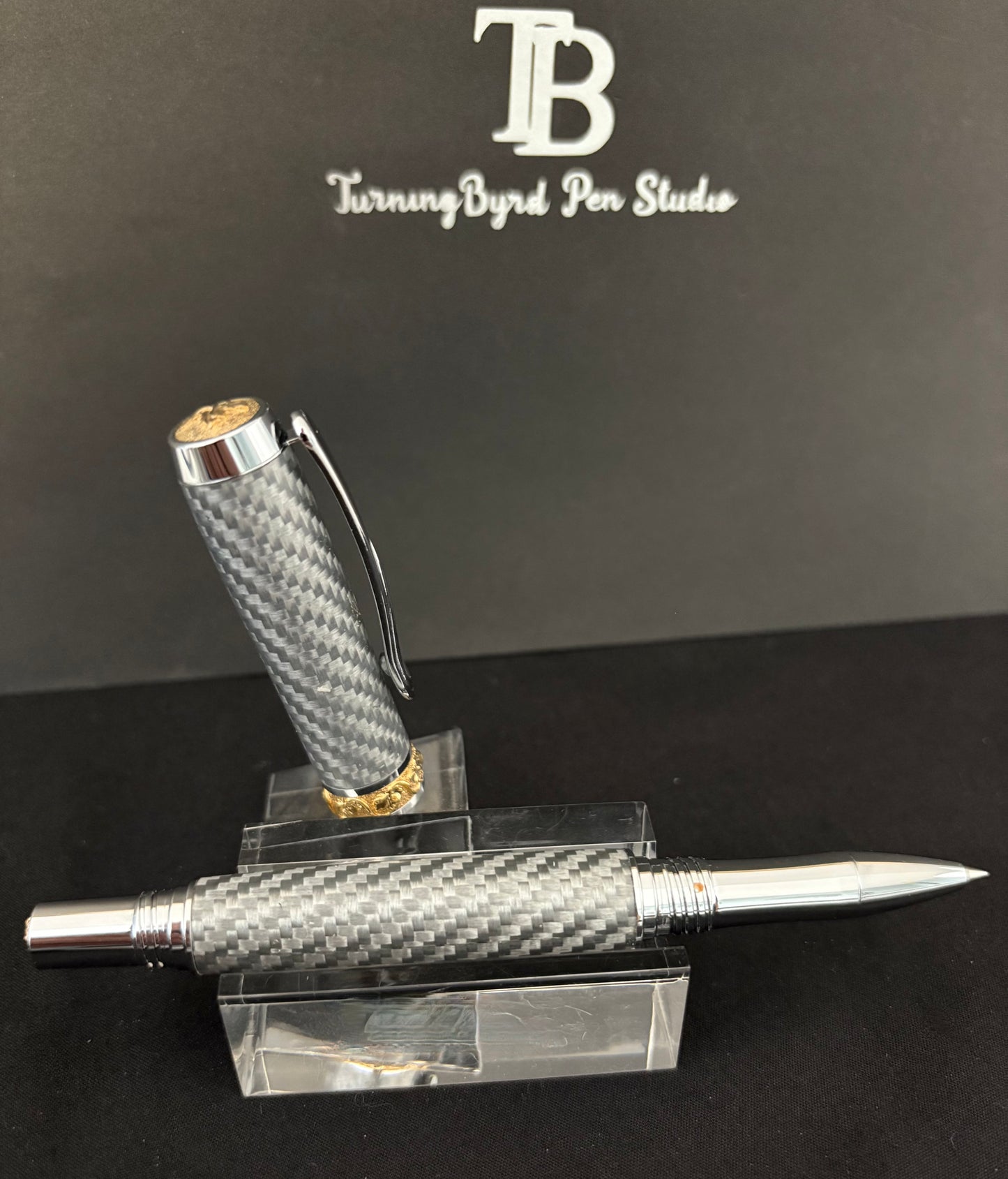 Silver Glass - Handcrafted Rollerball Pen