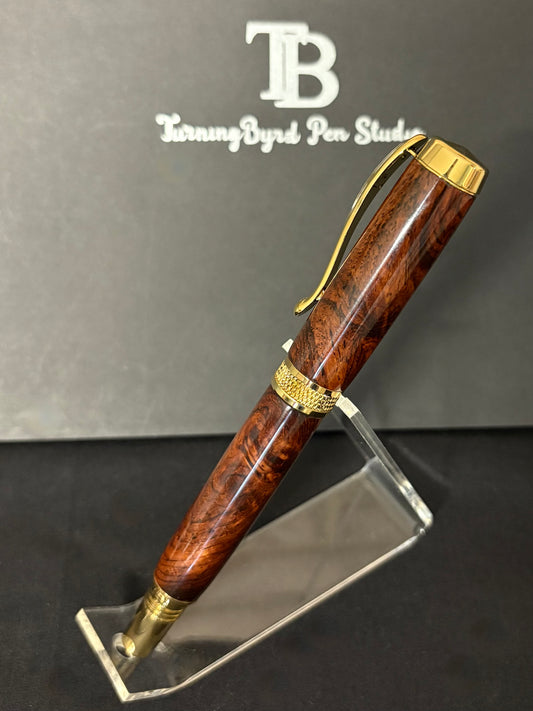 Honduran Rosewood Burl - Handcrafted Rollerball Pen