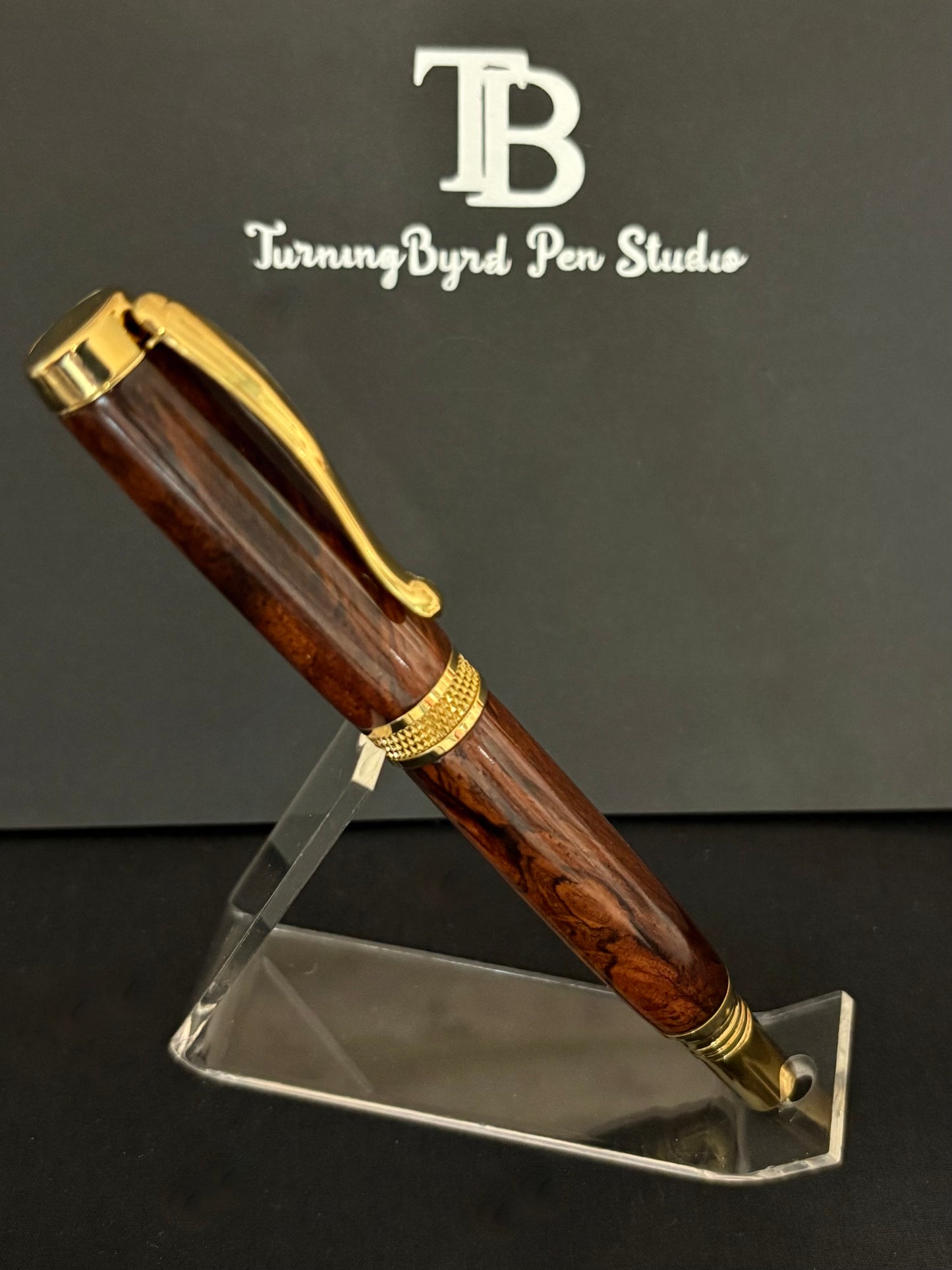 Honduran Rosewood Burl - Handcrafted Rollerball Pen