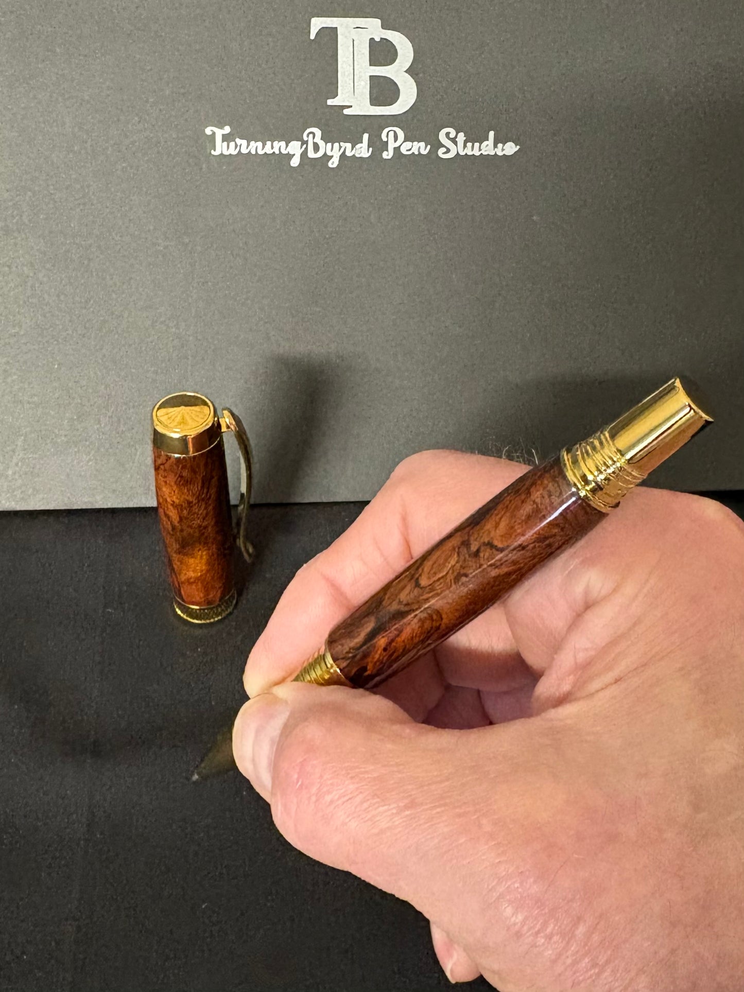 Honduran Rosewood Burl - Handcrafted Rollerball Pen