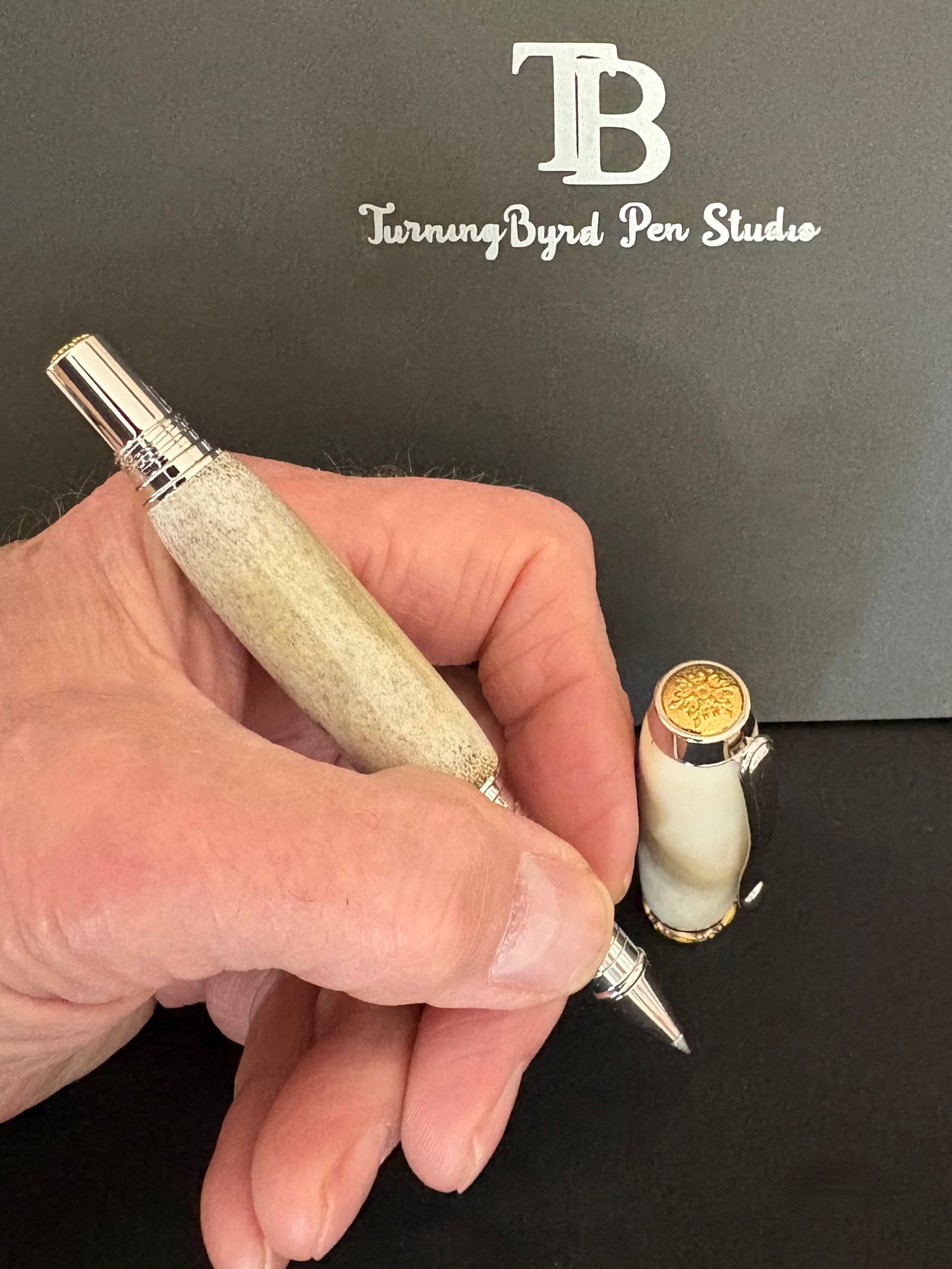 Red Stag Antler — Handcrafted Rollerball Pen