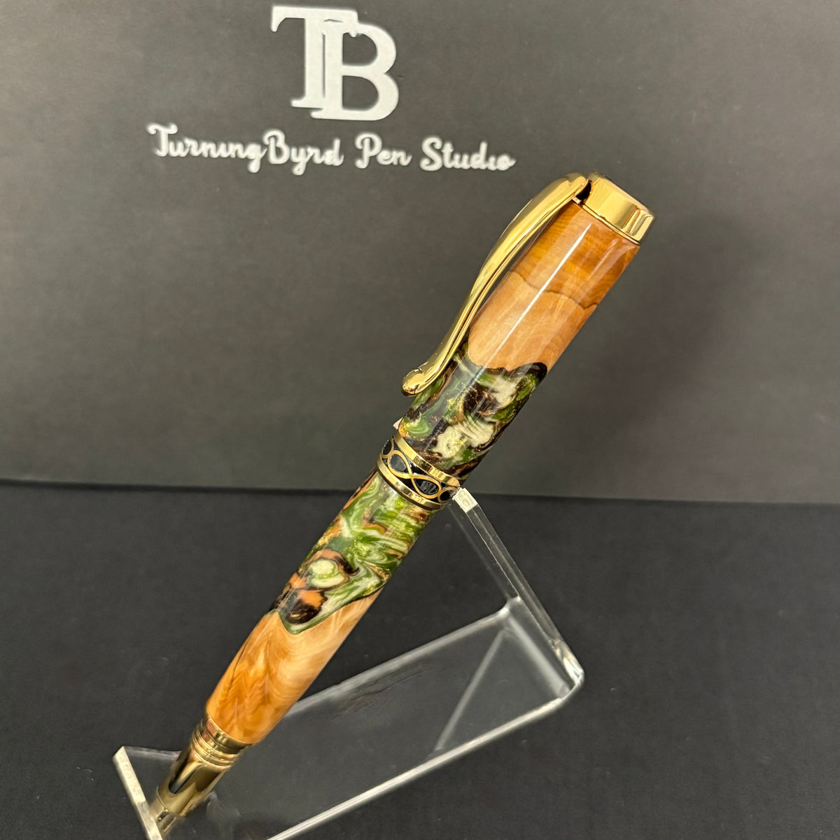 RB551-0926 Gilded Grove- Handcrafted Rollerball Pen