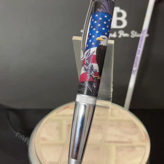 USA Flag and Eagle Handcrafted Ballpoint Pen
