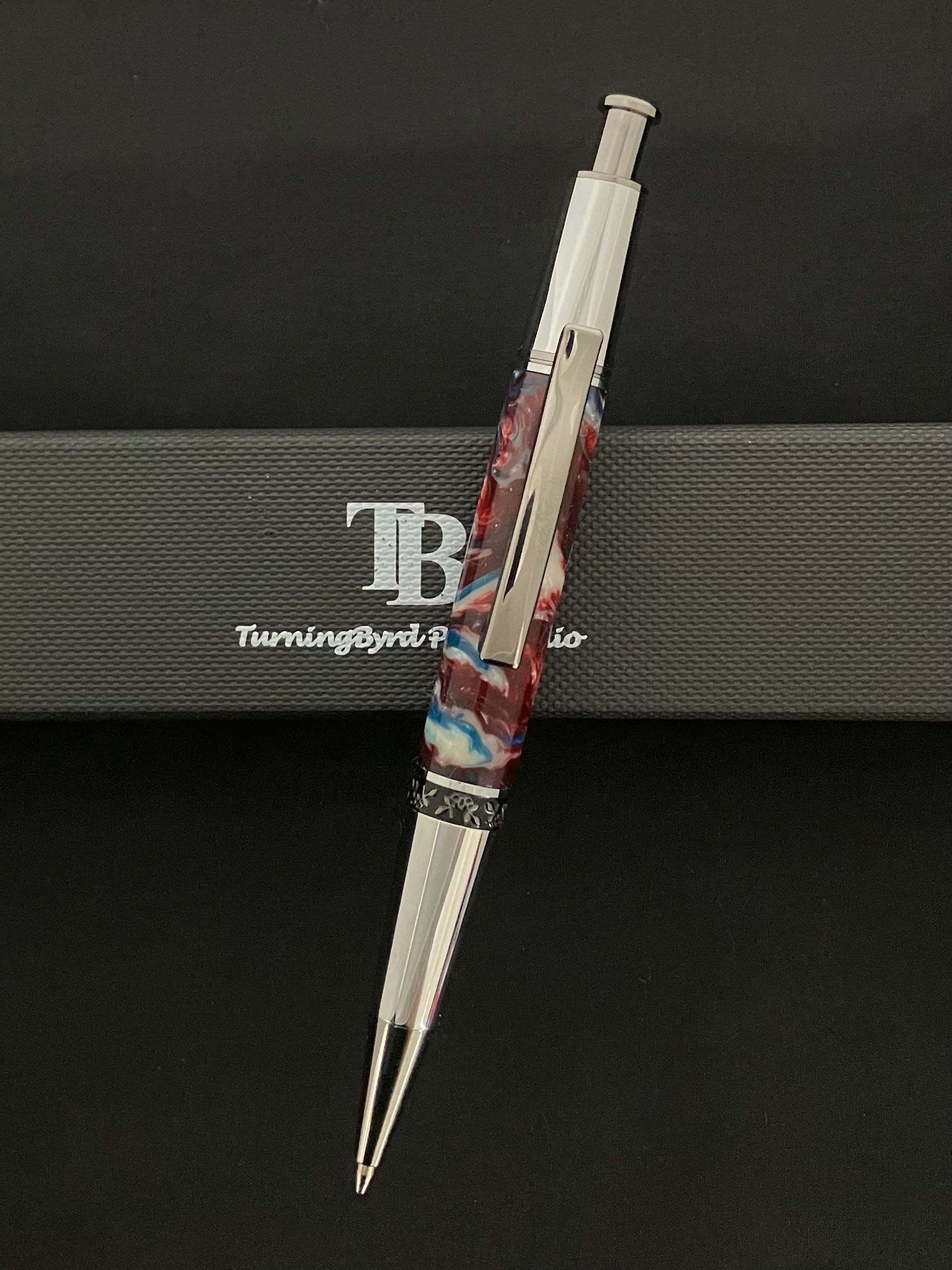 click ballpoint with Red, White and blue resin body!