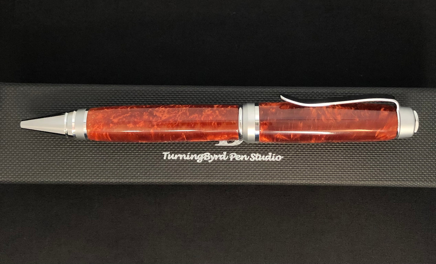 Twist Ballpoint Pen, upper and lower barrels are colored resin - "Molten Lava"!